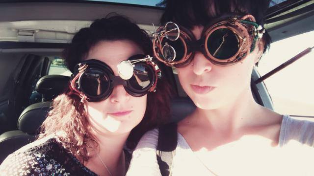 On our way to a steampunk photo shoot