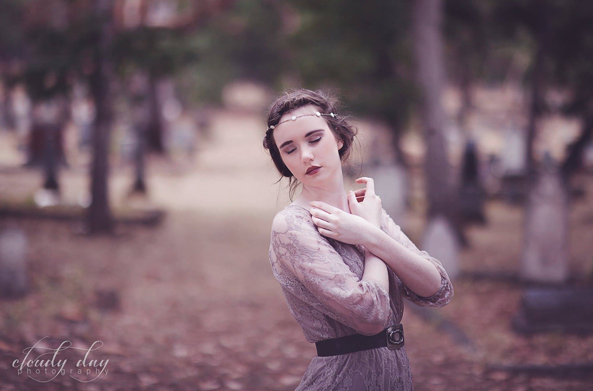 Graveyard photo session to inspire book cover art